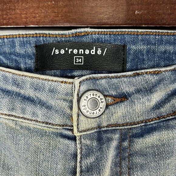 Serenede Mens 34 Jeans Distressed Skinny Denim Streetwear Stretch - Picture 4 of 6